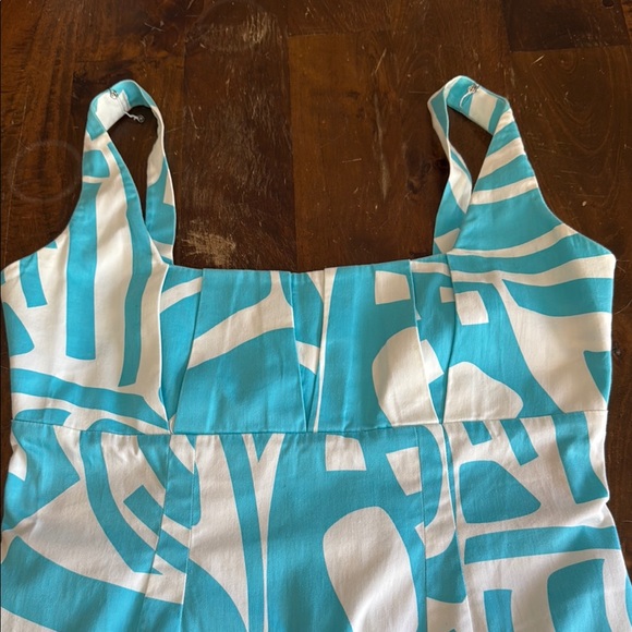 Calvin Klein Blue and White Sleeveless Midi Sundress - Picture 3 of 8